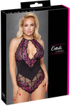 Cottelli Curves Plus Size Black Pink Body - Angel Lingerie UK