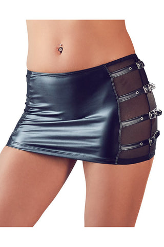 Cottelli Collection Mini Skirt with Buckles - Angel Lingerie UK
