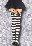 Music Legs Black White Bunny Tights - Angel Lingerie UK