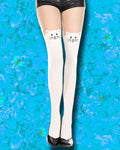 Music Legs Kitty Tights White - Angel Lingerie UK