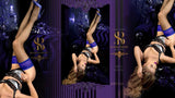 Ballerina 512 Holdups Stockings Black/Zaffiro - Angel Lingerie UK