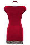 Cottelli Party Red Velvet Mini Dress (S) - Angel Lingerie UK