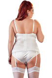 Cottelli Curves White Cami Suspender Basque (L, XL, 2XL) - Angel Lingerie UK