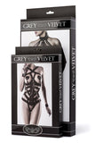 Grey Velvet 2-Piece Corsage Set - Angel Lingerie UK