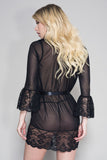 Music Legs Mesh and Lace Robe - Angel Lingerie UK