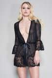 Music Legs Mesh and Lace Robe - Angel Lingerie UK