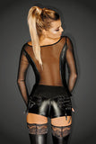 Noir Handmade Wetlook Shorts with Laced Pockets - Angel Lingerie UK