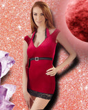 Cottelli Party Red Velvet Mini Dress (S) - Angel Lingerie UK