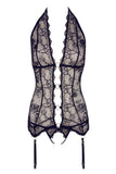 Abierta Fina Lace Basque and String - Angel Lingerie UK