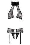 Abierta Fina Suspender Set (XL) - Angel Lingerie UK