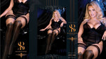 Ballerina 486 Hold Ups Stockings Plus Size Black Skin (XL) - Angel Lingerie UK