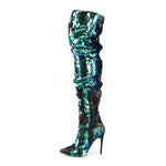 Pleaser COURTLY 3011 Boots Green - Angel Lingerie UK