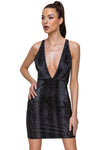 Cottelli Party Snakeskin Look Black Dress - Angel Lingerie UK