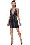 Cottelli Party Snakeskin Look Black Dress - Angel Lingerie UK