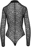 Noir Handmade Leopard Flock Bodysuit - Angel Lingerie UK
