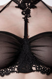 Grey Velvet Black Erotic Lingerie Set - Angel Lingerie UK
