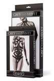 Grey Velvet Three-Part Erotic Set - Angel Lingerie UK