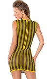 Guilty Pleasure Yellow Striped Datex Dress - Angel Lingerie UK