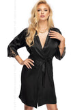 Irall Mallory Dressing Gown Black - Angel Lingerie UK