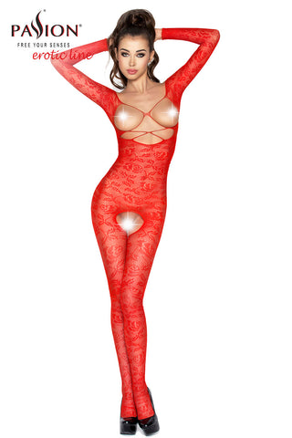 Passion BS031 Bodystocking Red - Angel Lingerie UK