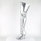 Pleaser SEDUCE 3000 Boots Silver - Angel Lingerie UK
