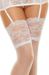 Beauty Night Romance Stockings White - Angel Lingerie UK