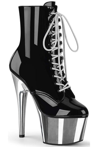 Pleaser ADORE 1020 Silver Chrome Boots - Angel Lingerie UK